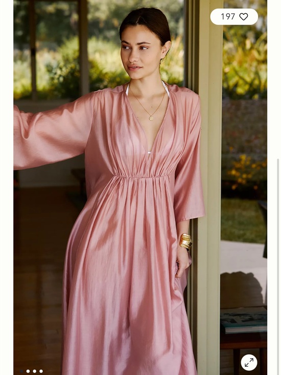 Anthropologie Other - Anthropologie Satin Maxi Robe in Dusty Rose